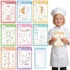 TICIAGA Kids Pretend Play Notepads - 9PCS 4x6 In Playtime Pad Included Breakfast Dinner Desert Coffee Menu Notepad 30 Page Pretend Notebook Imaginative Role for Toddler Kid Play Game, Restaurant Menu