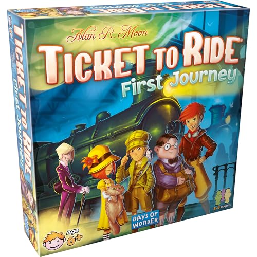Ticket to Ride First Journey - Kids Train Board Game for Families, Strategy for Children, Board Games for Kids, Family Fun for Children & Families, 2-4 Players Ages 6+, 15-30 Min