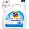 Tide Advanced Care Liquid Laundry Detergent, Free & Gentle, 125 Loads, 154 Fl Oz