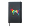 Tie Dye Dog Shirt Hippie Labrador Retro T-shirt Puppy Gift Hardcover Journal, Black