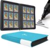 TIFFDADA Top Loader Binder 9 Pocket, Holds 360+ Cards in 3" x 4" Toploaders, Ringless 20 Double-Sided Sleeves, Side-Loading, Spine Label with Maker Pen Toploader Binder for TCG, MTG, Sports Cards