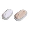 Tile Cleaning Brush with Handle, Sponge Scrubber for Kitchen & Bath (White+Pink)