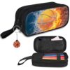 TILYTADLY Large Pencil Case for Boys - Basketball Boys Pencil Pouch with Zipper Compartments - Big Capacity Pen Box Pen Bag Organizer with Keychain for Kids Teens School
