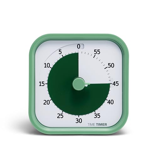 TIME TIMER Home MOD – 60-Minute Visual Timer Home Edition, Silent Operation Study Tool for Kids Desk, Homeschool Supplies, Office & Meetings (Fern Green)