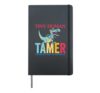 Tiny Human Tamer Unpredictably Dangerous Funny Dinosaur Hardcover Journal, Black