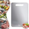 Titanium Cutting Board - 100% Pure Titanium Cutting Boards For Kitchen,Easy to clean, Double-sided food-grade Titanium Cutting Board For Cutting Meats, Fruits And Vegetables 13 * 9