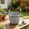 Titanium Gray 10Qt Multipurpose Plastic Pail with Spout & Handle