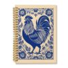 Tizzer Farmhouse Blue Chicken Folk Art Notebook Journal 5.5x8.3