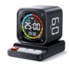 TK3 Pomodoro Timer Cube, Desk Productivity Timer with 5/10/30/60 Min Presets, Custom Countdown, Stopwatch, Clock, 3 Alarm, Silent, Vibrate & Sound Alert, for Task, ADHD, Study, Kitchen, Black