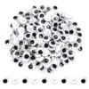 TOAOB 180pcs Sew On Googly Wiggle Eyes Buttons 8mm Black Plastic Eyes