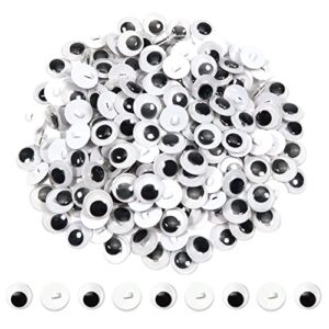TOAOB 180pcs Sew On Googly Wiggle Eyes Buttons 8mm Black Plastic Eyes