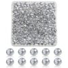 TOAOB 300pcs 8mm Half Silver White Glass Faceted Beads Sparkling Briolette
