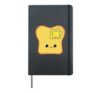 toast - butter - melting - bread - cute - kawaii - smile Hardcover Journal, Black