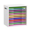 ToBeAce 9x12 Construction Paper Organizer Wood, 12 Tier 8.5x11 Scrapbook Paper Organizer with Handle, Desk File Storage Holder Letter Tray Mail Sorter for Craft Room Home Office Classroom, White