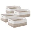 Tobulkirl 4 Pack Cotton Rope Storage Baskets for Organizing 12x8x4.5in