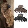 TOCESS Polka Dot Claw Clips for Women: 4 In Acetate Hair Clips Black&Brown