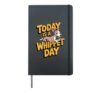 Today is a Whippet day Cartoon Sighthound Pet Dog Breed Hardcover Journal, Black