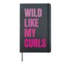 Toddler Girls Wild Like My Curls Funny Cute Curly Hair Retro Hardcover Journal, Black