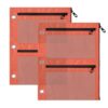 Tomato Binder Pencil Pouch Transparent Mesh Front Storage Pouch for Students, 2 Pack, 11"x8.9"