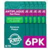 Tom's of Maine Antiplaque Waxed Floss, 6 Pack, Spearmint, Bulk Dental Floss in Resealable Paperboard Carton Packaging, Vegan, 32 Yards