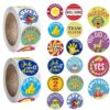 Tonsmile Reward Stickers for Teachers, 1000 Pieces Fun Motivational Stickers for Kids Students School Classroom in 16 Designs Styles (2 Rolls)