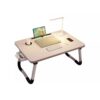 TOPINCN Foldable Laptop Bed Desk with Cup Holder, White