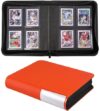 Top Loader Binder, Holds 128 Cards, 4 Pocket Zipper Binder for 3" x 4" Top Loader, Ringless Side-Loading Pages, Collectible Sports & Hard Sleeve Card Album (Bright Orange)