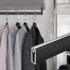 Top Mount Aluminum Closet Rod - 140cm Wardrobe Clothing Rail Hanger Rack for Hanging Clothes, Adjustable Closet Valet Pole, Space-Saving Organizer