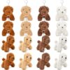 TOPZEA 16 Pack 4.75" Mini Plush Dogs Keychain, Soft Fluffy Plush Puppy Bulk