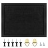 TORASO Cork Board Bulletin Board, Cork Boards for Walls with Pins, Eye Bolts, gaskets, Screws, Pin Board for Office, School and Home (All Black, 17“x23-1P)