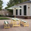 Torvex Kids Picnic Table with Umbrella, Dark Blue Indoor/Outdoor Play Table