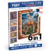 TOSY Picture Cube Spooky Fun: 6-in-1 Magnetic Picture Puzzle, 80 Blocks, 480 Puzzle Faces, 0.6in, B052, Seamless UV Art, Display-Ready Frame, Collectible, STEM/STEAM Gift for Kids & Adults