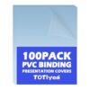 TOTiyea 100 Pack 12 Mil Clear Binding Covers 8.5" x 11",Bulk Pack