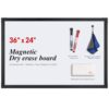 TOWON Magnetic Whiteboard, 36 x 24 Inch, Solid Pine Wood Frame, Black