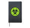 Toxic Green Biohazard Symbol Hardcover Journal, Black