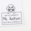 Toy Poodle Peeking from the Classroom of Stamp, Duo Hand Mount