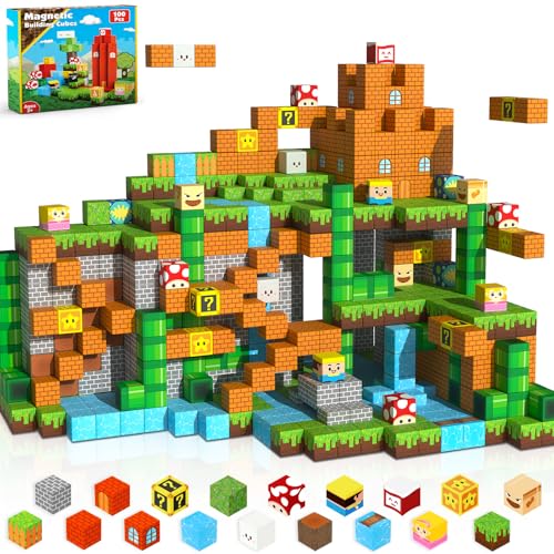 ToyUnited 100PCS Magnetic Blocks - Magnet Building Blocks, Stacking Magents Cubes Toys, STEM Montessori Sensory Toys for Kids Boys and Girls Ages 3 4 5 6 7 8 9 10+ Birthday Gifts