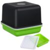 Toyvian Black Plastic Hydroponic Sprouter Tray with Lid for Seeds
