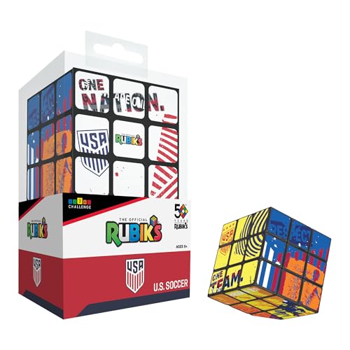 Toyzon Compatible with Rubik’s Cube- U.S. Soccer Themed Rubik's Cube 3x3 Rubiks Cube Speed Cube 3x3 Featuring Team USA World Cup Graphics, U.S. National Team and World Cup-for Soccer Fans & Collectors