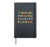 Train Carriages Alphabet Letters Educational Design Hardcover Journal, Black