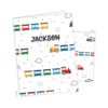 Train Transportation Pocket Folder Gift Name Back to School Supplies Teacher Office Birthday Girl Boy Kids Custom Personalized