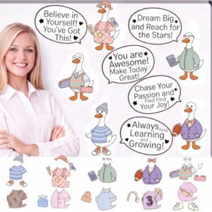 Trandraft 34 Pcs Silly Goose Classroom Decor Reusable Magnetic Goose