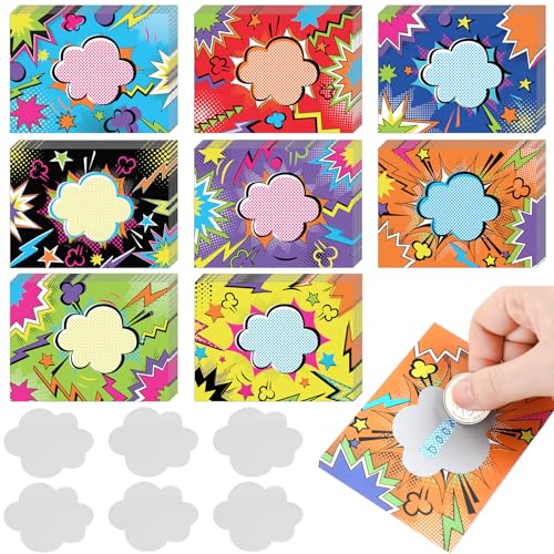 Trandraft 80 Pack Scratch Off Cards Zig Zag DIY Make Your Own Scratch Off Game Cards and Stickers Motivational Scratch Off Tickets for Christmas Thanksgiving Day Gifts Rewards Birthday Party Favors