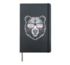 Transgender Trans LGBT Pride Rights Bear Sunglasses Retro Hardcover Journal, Black