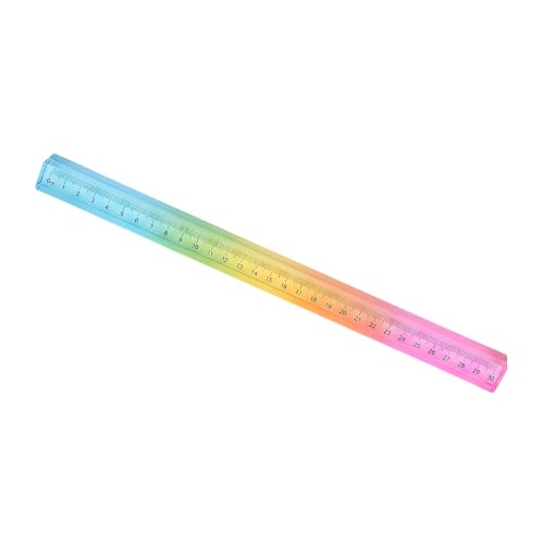 Transparent Acrylic Geometry Ruler with 30 Cm Metric Markings, Gradient Straight Ruler for Design Drafting and Everyday Line Measurement Metric School Drafting Guide Straight Study Supply Paper Desk