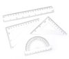 Transparent Plastic Ruler, Triangle Plate Protractor Set, Drawing Learning Ruler with Scale