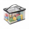 Transparent PVC Storage Bags Toy Organizer with Zipper Mesh Bag, Toy Storage Bag Description, 30x23x18 cm