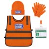 Trash Collector Costume – Pretend Play Set for Kids Ages 2–6 Years – Includes Vest, Hat, Gloves & ID Card | Halloween & Christmas Gift for Boys and Girls.