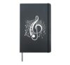 Treble Clef Keyboard Classical Music Notes Pianist Retro Hardcover Journal, Black