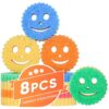 Treeroot 8 Pack Colorful Smile Scrub Sponges, Temperature Controlled